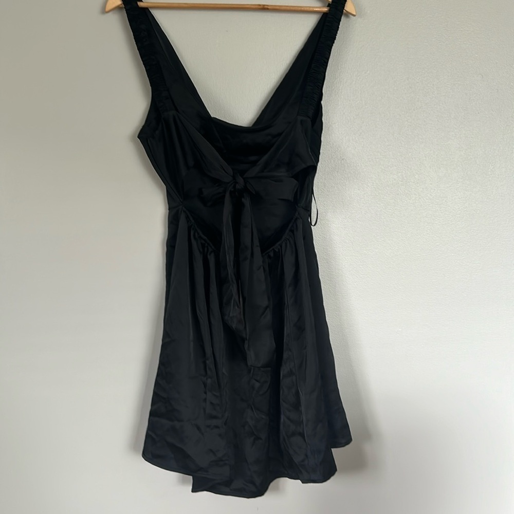 Urban Outfitters Black UO Helena Satin Corset Slip Mini Dress Size M - Picture 9 of 16
